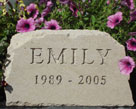 Pet memorial for Emily
