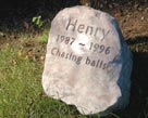 Henry's pet memorial headstone