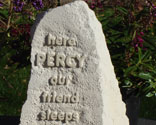 Percy's limestone obelisk pet memorial
